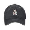 White Swiss Shepherd White GerUnisex Shepherd Baseball Caps Denim Fabric Hats Casquette Sports Baseball Cowboy Hat for Unisex