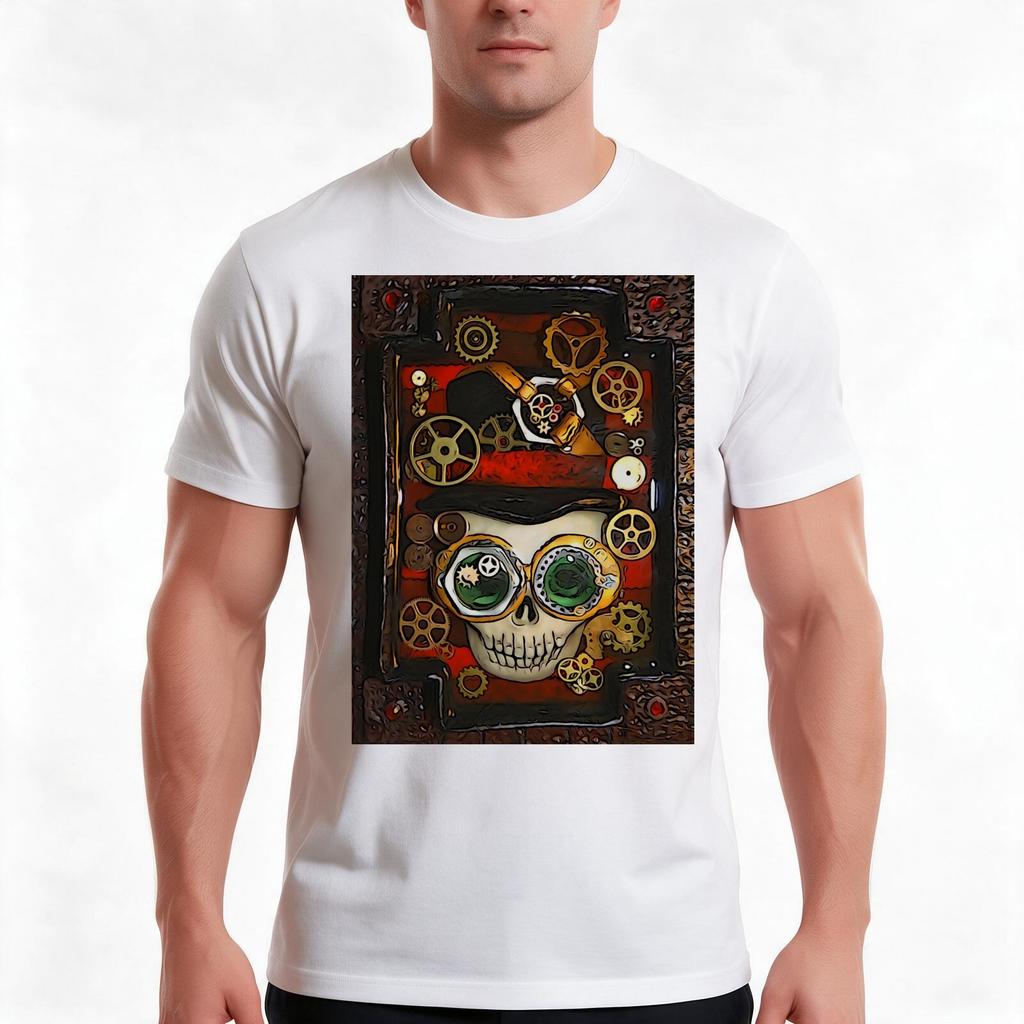Steampunk Goggle Skull Tshirt Summer Casual Cotton Tee Oversized Streetwear Tops Vintage Graphic Print Unisex Unisex Unisex