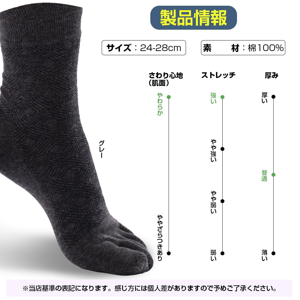 Business Antibacterial and Breathable Suitable for All Premium Set of 5 O.F.M Men's Five-Toe Socks, Socks, Odor-Resistant, Cotton, Seasons, Quality,
