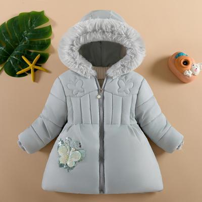 Butterfly Girl Winter Jacket Children's Thicken Jacket Kids Cotton-padded Clothes Winter Jacket