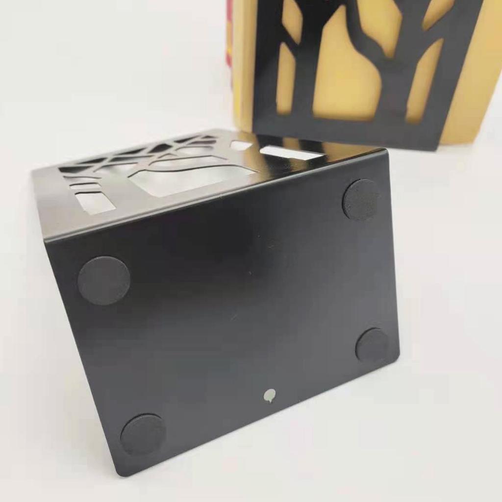 4Pcs Bookends Metal Desk Book Ends Simple Decorative Stopper Easy Storage Bracket