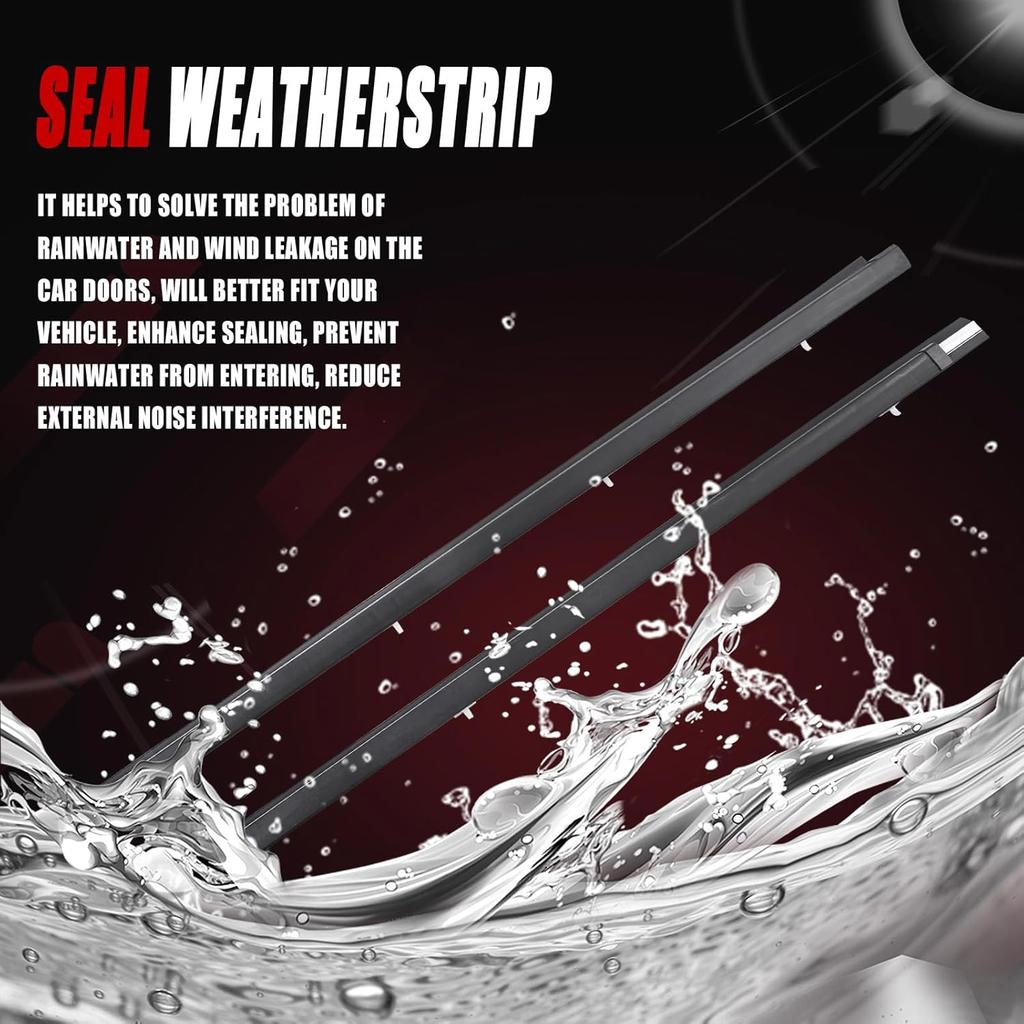 Front Door Window Belt Weatherstrip, Moulding Trim Seal Compatible With Toyota Vehicle Tacoma 1995-2004 Replace# 68160-04020 68210-04020 (2PCS)