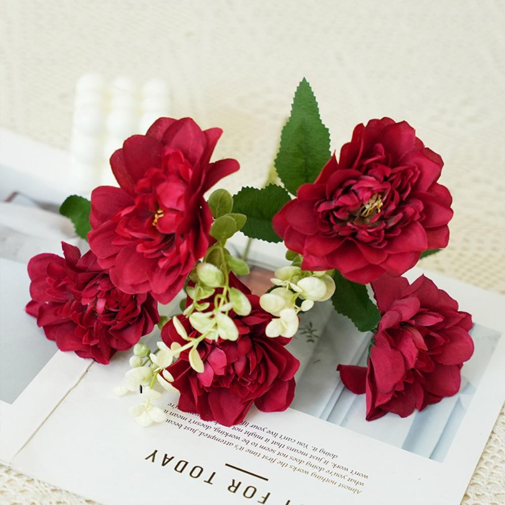 Многоцветный пион искусственный цветок реквизит для фото цветочная композиция искусственные цветы георгина шелковые лепестки имитация цветка