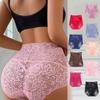 Women's High Waist Lace Panties Sexy Hollow Breathable Boxer Briefs Large Size Hip Lifting Underwear