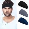 Unisex Elastic Sports & Yoga Headbands, Sweat-Absorbing Cotton Hair Accessories, Solid Colors