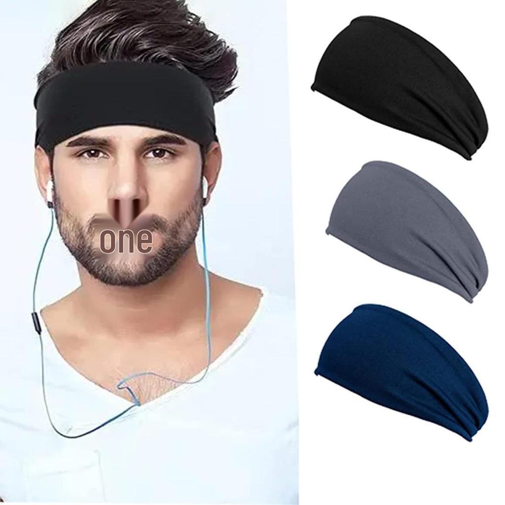 Unisex Elastic Sports & Yoga Headbands, Sweat-Absorbing Cotton Hair Accessories, Solid Colors