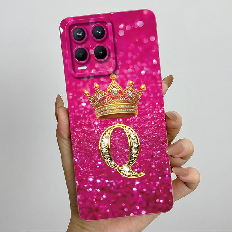 For Realme 8 Pro RMX3085 RMX3081 Fashion Initial Letter Couple Phone Case for Realme8 8Pro 4G Soft Silicone Protective Casing