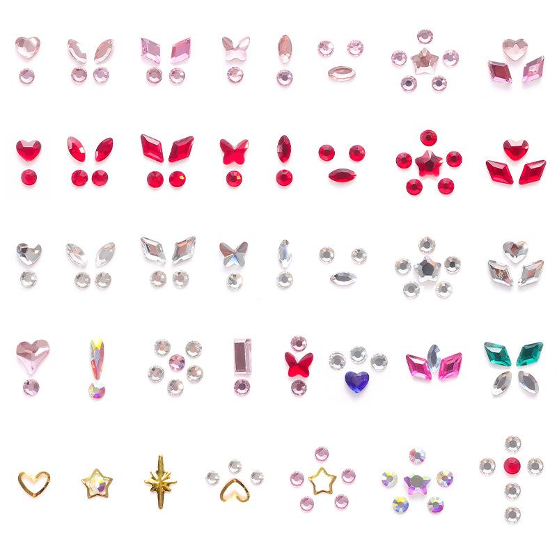 1 Set Dental Tooth Gems Crystal Diamond Heart Round Shaped Ornament Diy Tools Various Shapes Color Teeth Jewelry Denture