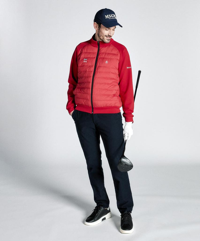 Heat Thermal Water Light Rain Padded Golf MG4FJK22M RD00 LL [Munsingwear] Jacket, Navi, Storage, Repellent, Compatible, Body, Blouson, Men's (Red)