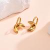 Niche Design 18K Gold Plated Stainless Steel Moon Hoop Earrings for Women