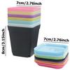 10pcs 7x7cm Plastic Square Flower Pot with Cover Garden Balcony Office Desktop Flower Pot Plant Growing Container