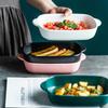 Nordic Baking Trays Baked Rice Trays Vegetable Trays Ceramic Binaural Trays Baking Trays Oven Microwave Ovens Rectangular Baking Trays Household