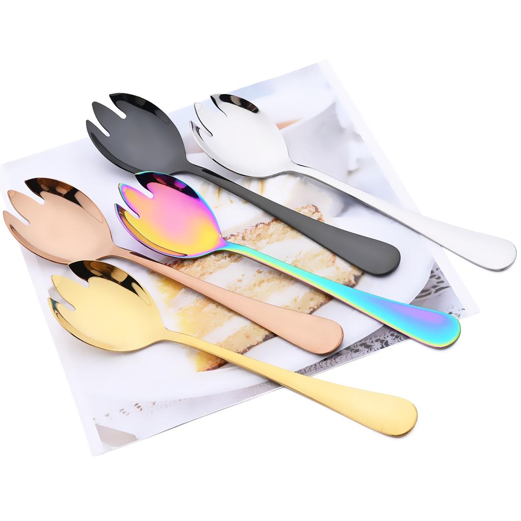 4Pcs Colorful Salad Fork Cutlery Set Dessert Fork Instant Noodle Fork Dinnerware Set Stainless Steel Tableware Kitchen Flatware