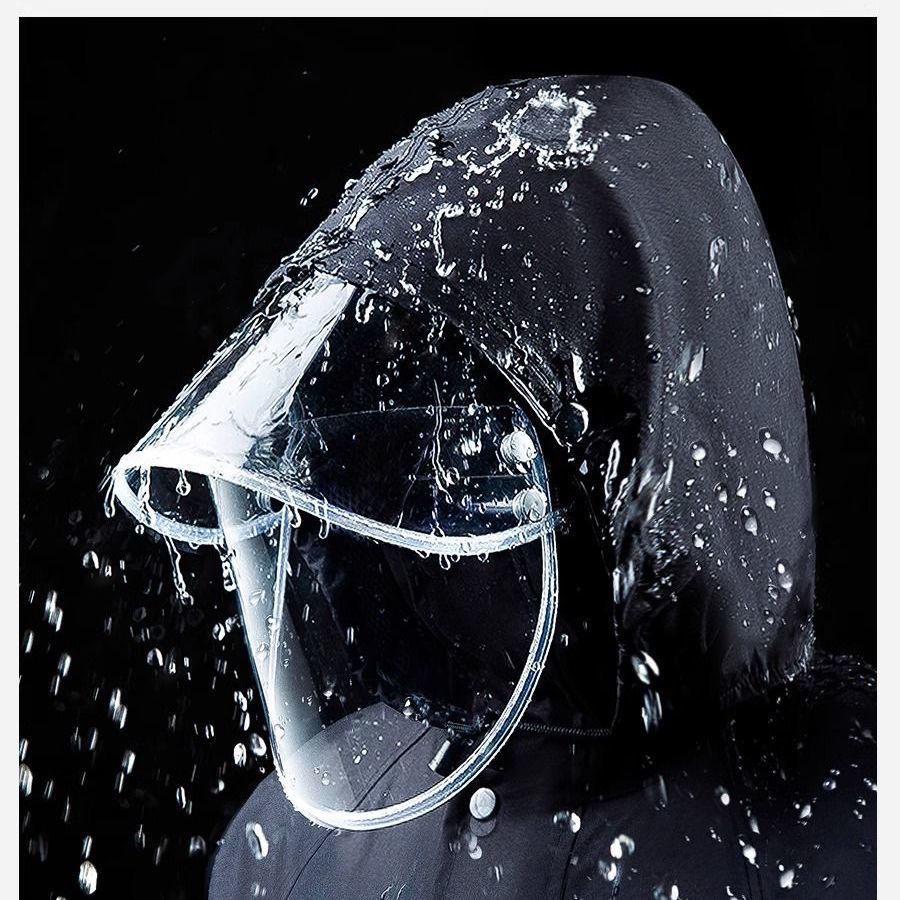 Extra Große Übergröße Doppellagiger Regenmantel & Hosen Set für Männer & Frauen - Radfahren und Takeaway Arbeitsschutz, Geteiltes Ganzkörper mit Doppelkrempe.