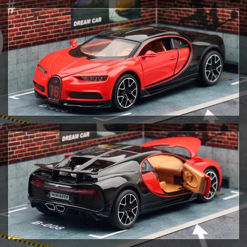 Bugatti Chiron Supersport Simulace Odlévaná a Hračková Vozidla Zvuky a Světlo Natahovací Auto 1:32 Dárky z modelů ze slitin pro děti