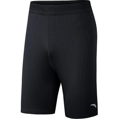 Running Series Couleur Unie Logo Taille Moyenne Respirant Moulant Short de Sport Cinq Points Homme shorts Noir 952425303-373852