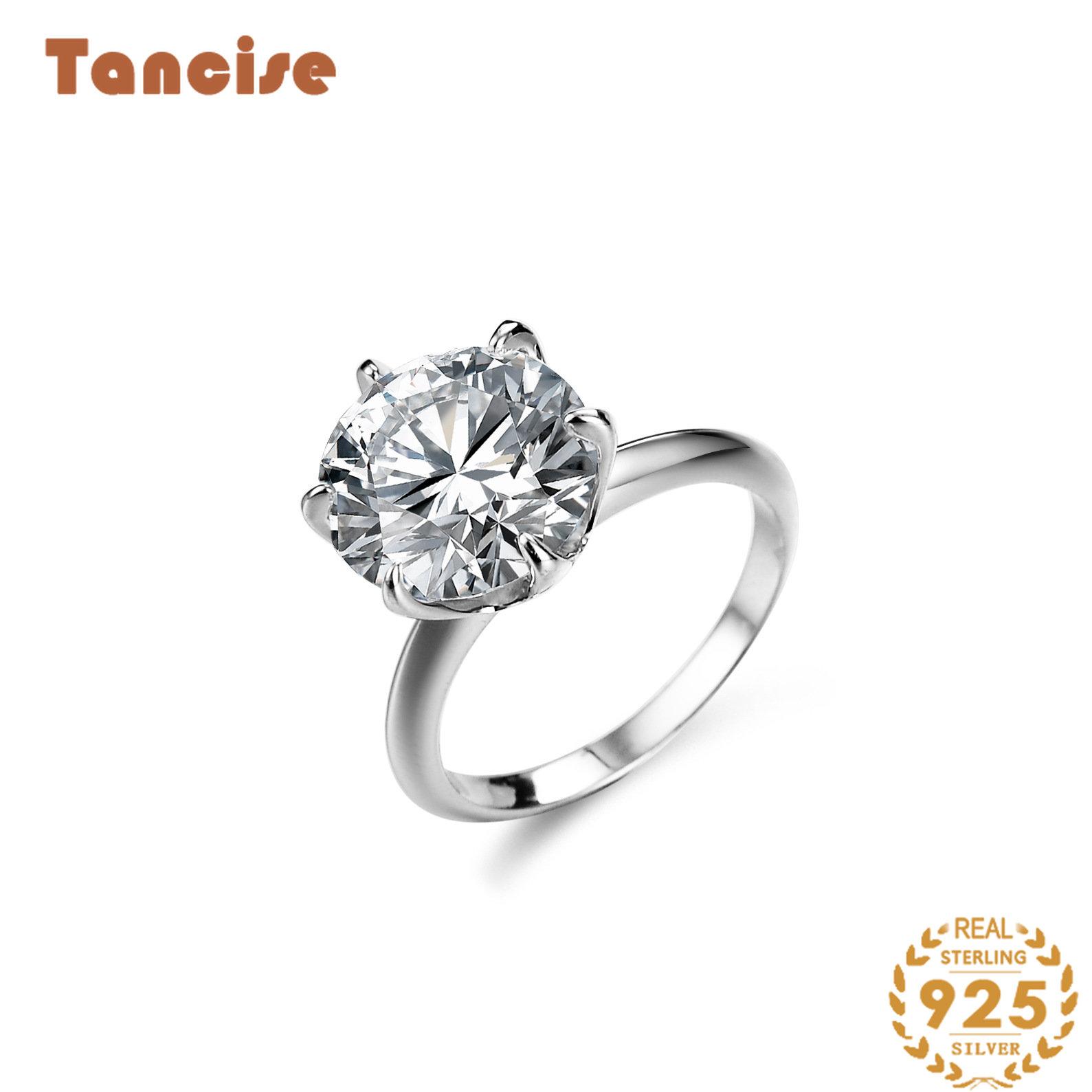 Tancise klassischer Moissanit-Silberring für Damen, Schmuck, Hochzeitsversprechen, Party-Geschenk_voghion.com