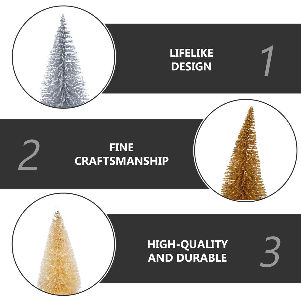 12 Stück Mini-Weihnachtsbaum 6cm 8cm 10cm Mehrfarbige Miniatur-Tannen für Schreibtischdekorationen Weihnachtsfeier-Zubehör Künstlicher Schnee