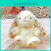 Rabbit Sitting Plush Keychain With Floral Design For Kids And Teen Gifts