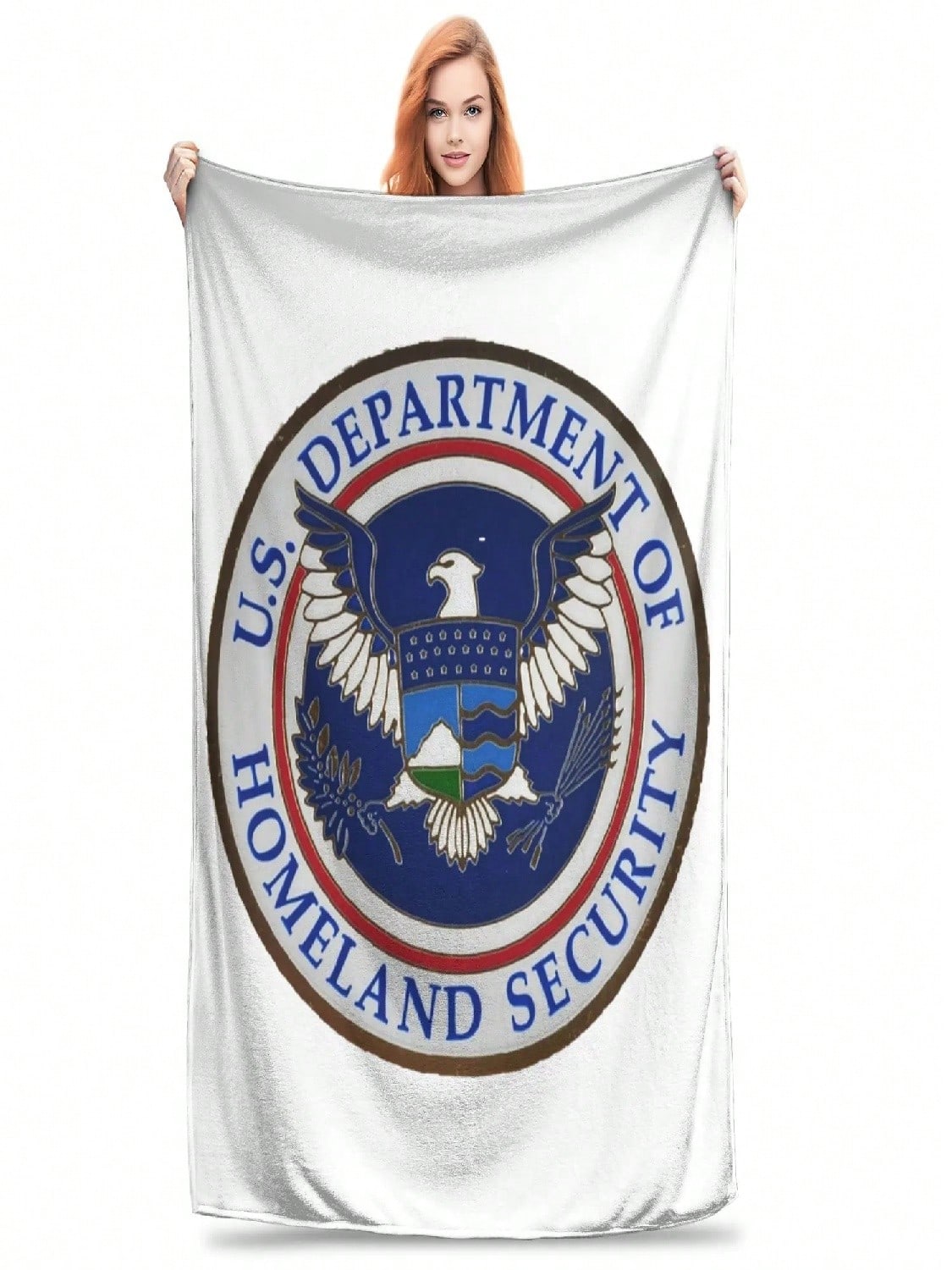 DHS - Министерство внутренней безопасности Мягкое теплое фланелевое покрывало Плед для кровати Гостиной Пикника Путешествий Дома 75X95CM
