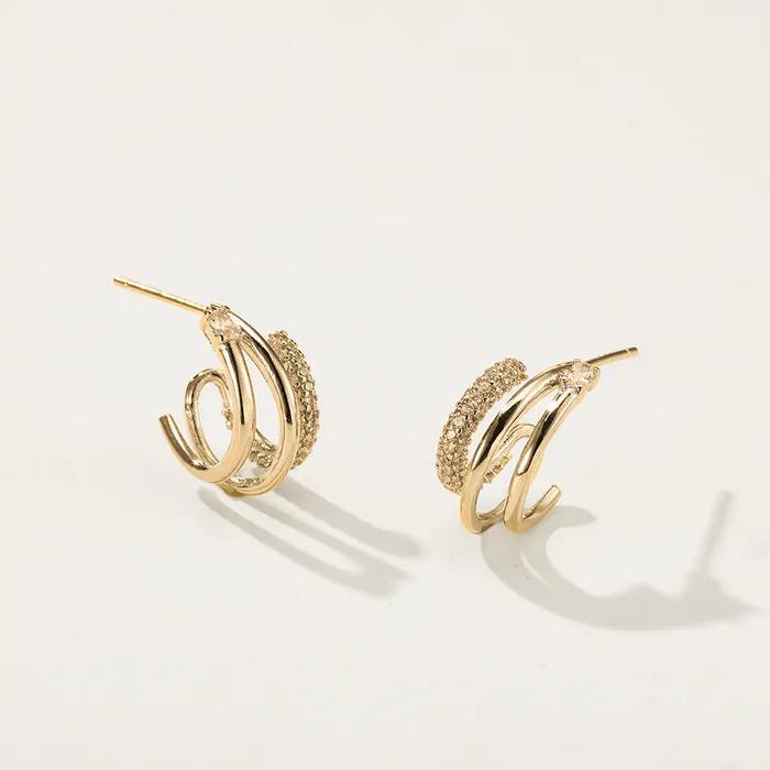 925 Mini Cubic Croissant Earring