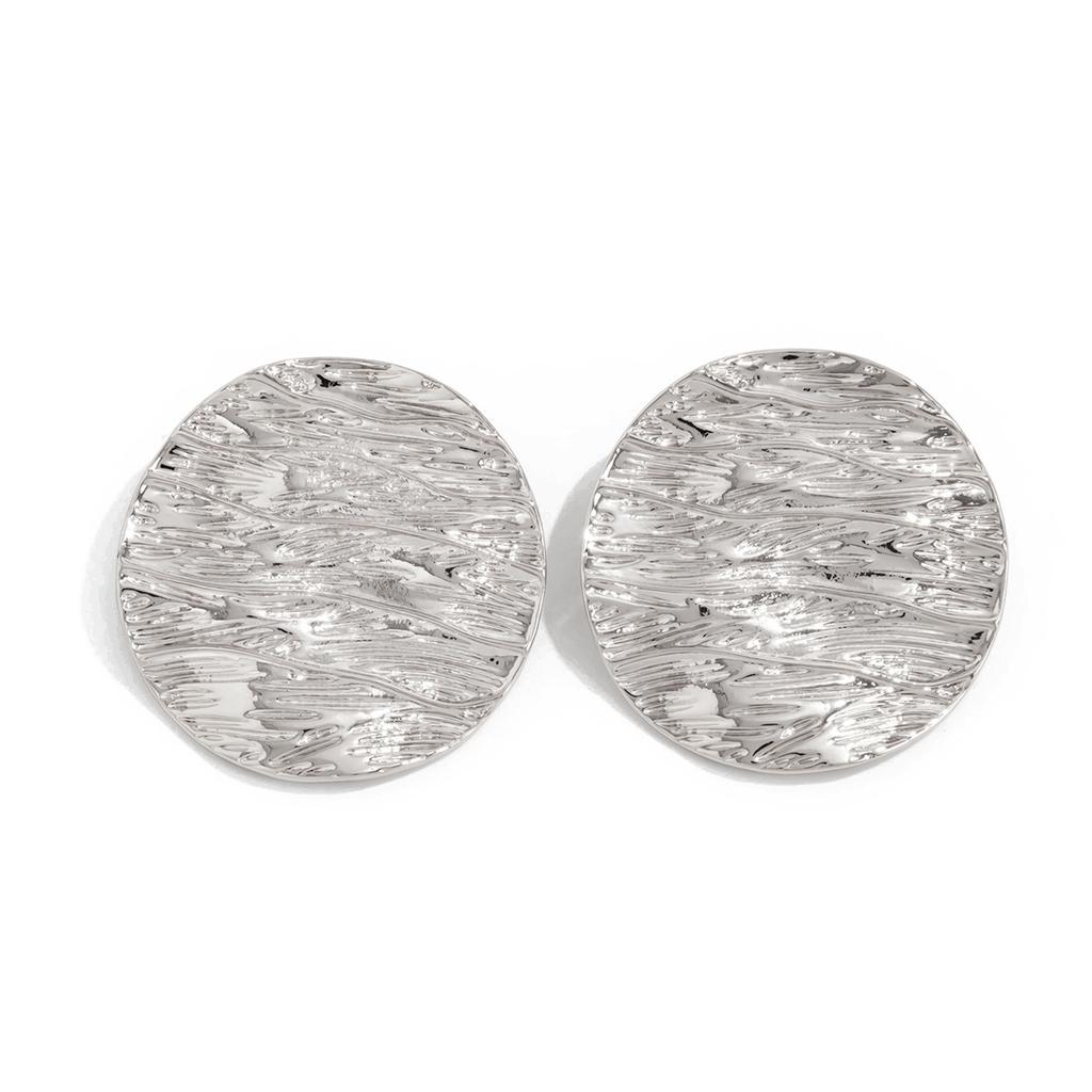 Creative Liquid Lava Wrinkled Heart Earrings Exaggerated Geometric Texture Square Stud Earrings