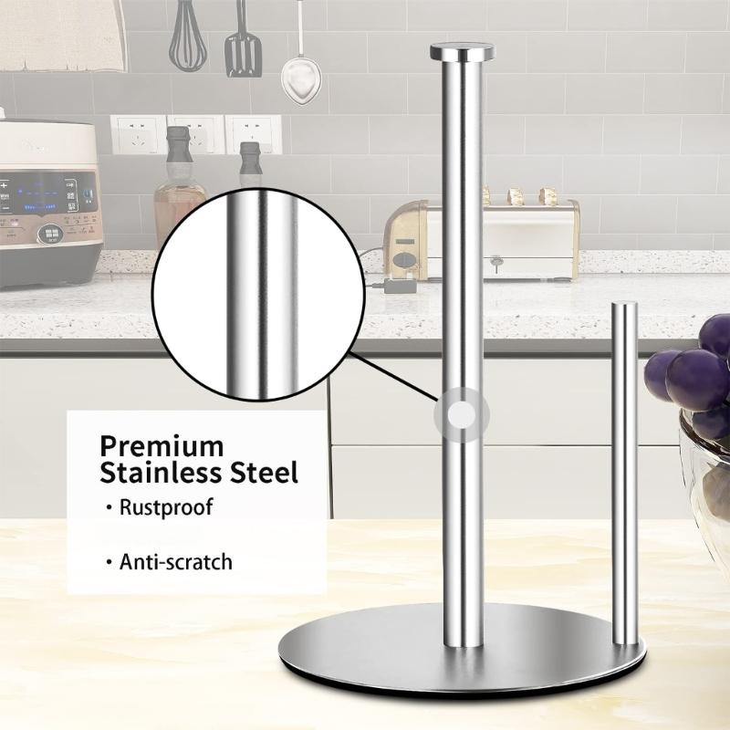 Modern Stainless Steel Paper Towel Holder for Kitchen and Bathroom Easyly To Install and Clean Hygienic Surfaces