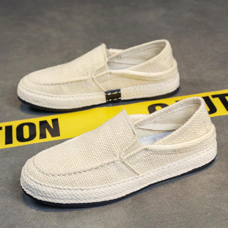 Men's Summer Canvas Slip-on Shoes - Stylish Linen Fisherman Loafers 2026