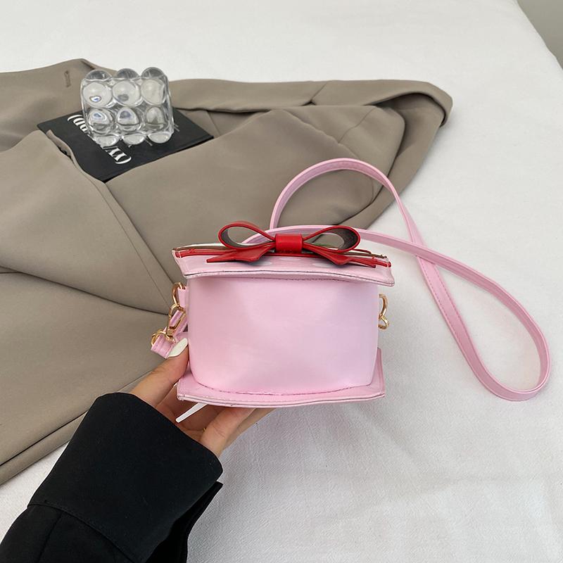 Fashion Creative Girls Ice Cream Purse Cute Bow Cartoon Strawberry Crossbody Bags Ladies Stylish PU Small Side Shoulder Bag