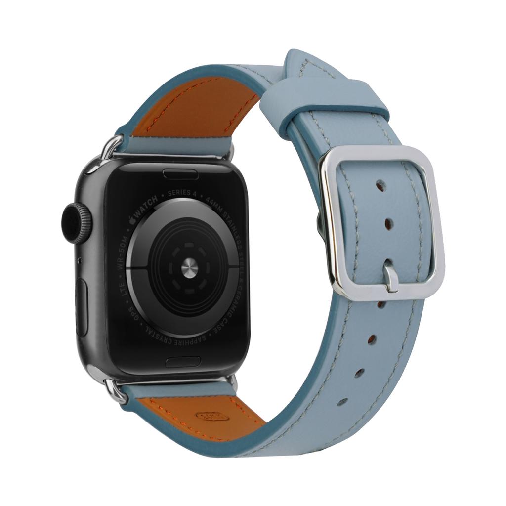 Simple First Layer Calfskin Ultra Leather Watch Strap 49mm Replacement for Apple Watch Ultra All Series Premium Wristband Accessory