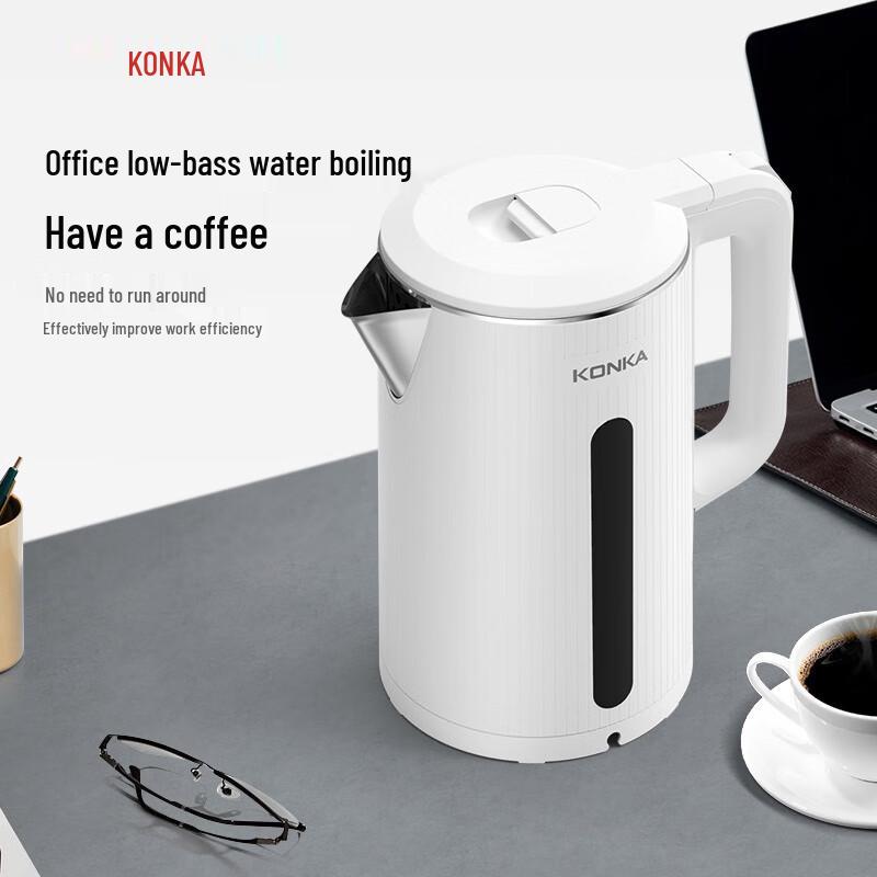 KONKA Czajnik elektryczny 1,8L 304 ze stali nierdzewnej, dwuwarstwowy, zapobiegający oparzeniom