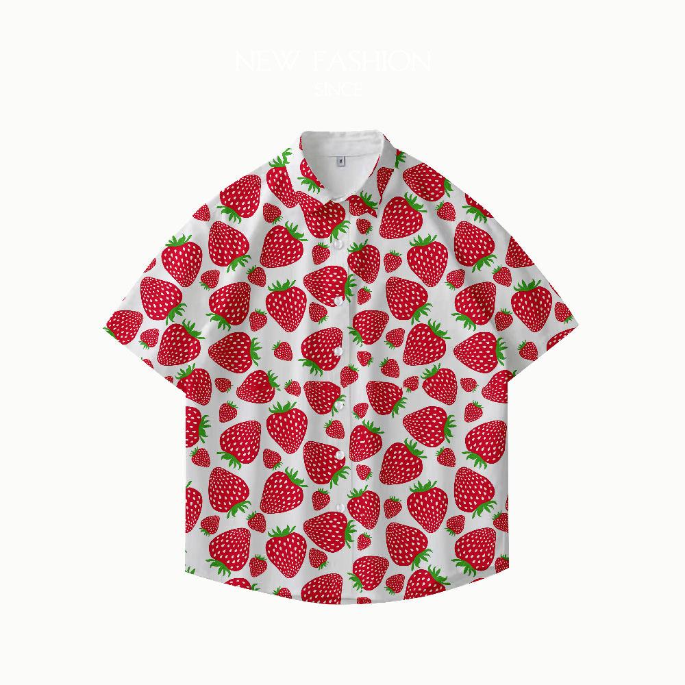Summer 3D Printed Short Sleeve Flower Shirt Men'S Vintage Hawaiian Beach Casual Loose Men'S Large Size Shirt