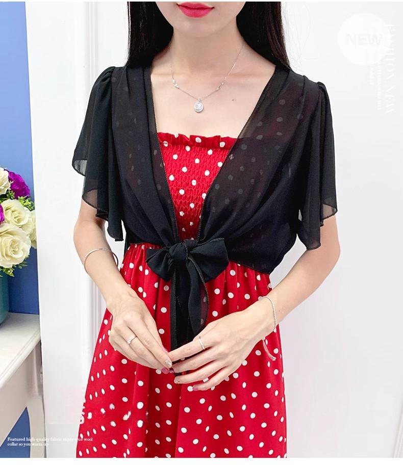 Summer Short Plus Size Chiffon Cardigan Top With Slip Skirt Top Small Coat