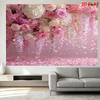 2D Soft Pink Hydrangea & Rose Background Cloth for Wedding & Bridal Events Photo Booth Prop