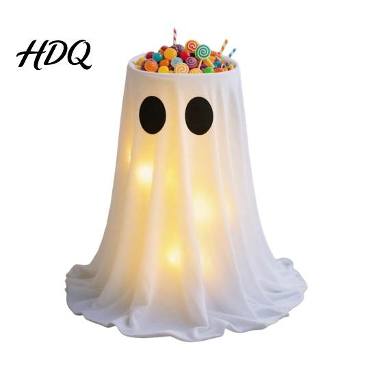 Halloween Dessert Station Ghost Candy Bowl Adjustable Height Large Holder Trick or Prop for Garden Treat Standing Storage Dish Porch Lawn