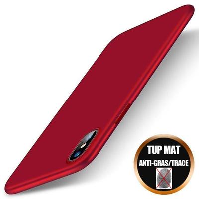 Coque Pour iPhone X - E.F.CONNECTION - Anti-choc Silicone Gel - Finition Mat Rouge