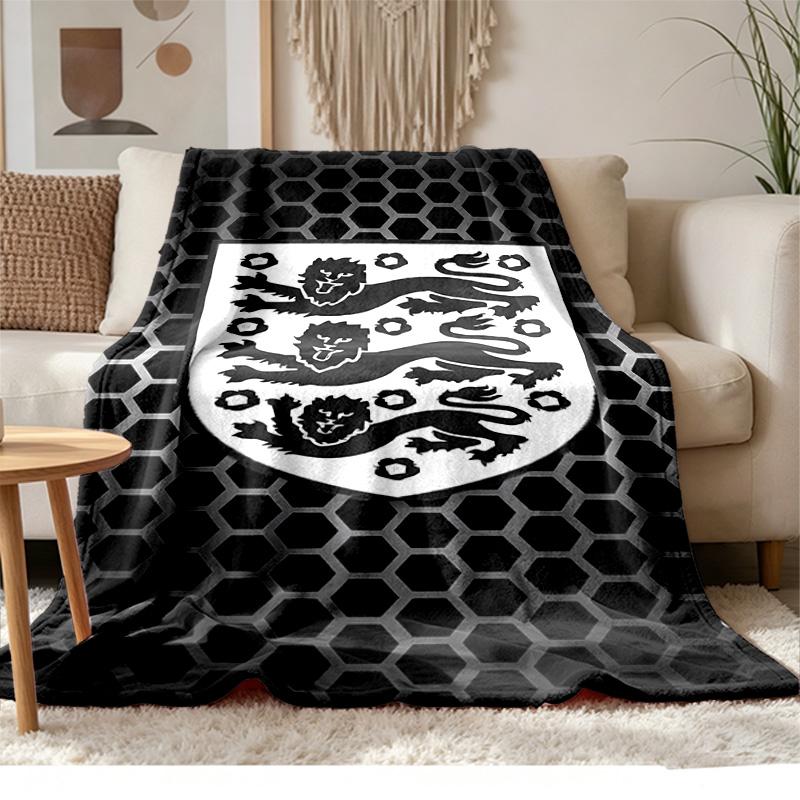 England FA Crest Soft and Comfortable Flannel Suitable for Sofas Living Rooms Outdoor Camping Travel and Also Makes a Great Anniversary Gif