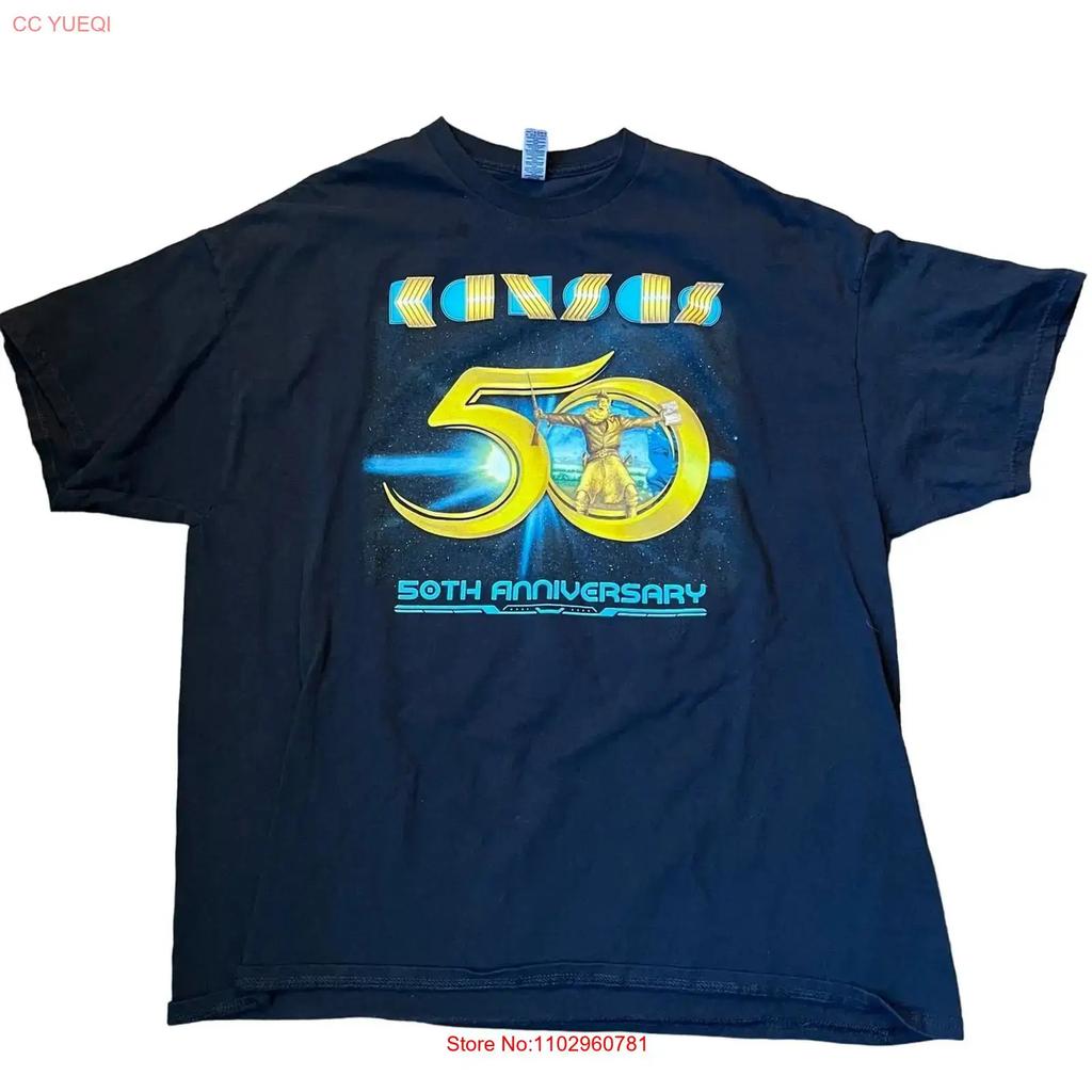 Kansas Band Xl 50th Anniversary Tour T Shirt Vintage Versatile Slightly Stretched Unisex Casual Streetwear