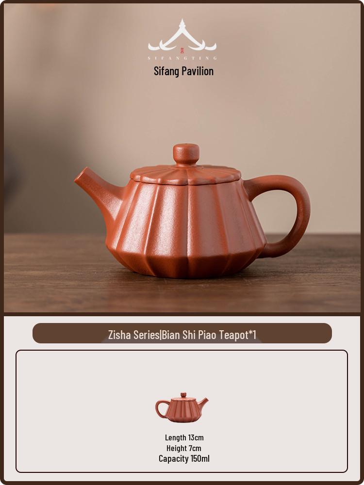 Yixing Zisha Handmade Shi Piao Teapot - Large Capacity Purple-Red Clay, 2026 Edition