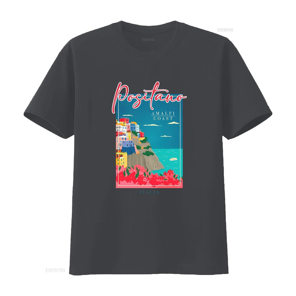 Positano T-Shirt Italien Amalfiküste Italia Kleidung Tourist vintage Gewaschen Mode Stilvoll Bequem Grafik Unisex Leicht