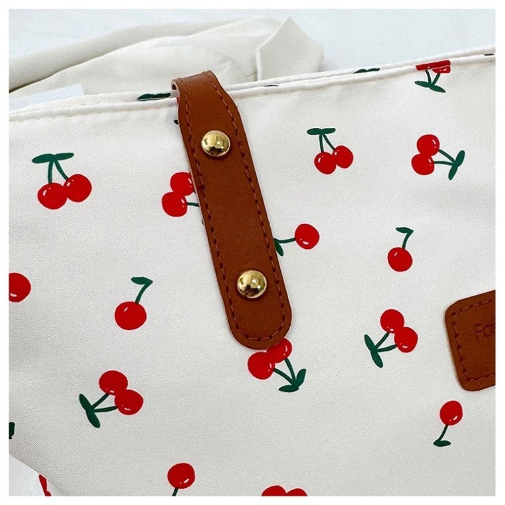 Large Capacity Shoulder Bag Sweet Cherry-Print Versatile Style Women Shoulder Bag Trendy Design Fashionable Tote Bag Women Use