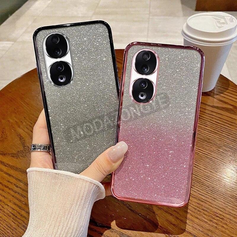 

Для Honor 90 5G чехол с гальваническим покрытием Роскошный мягкий блестящий чехол из ТПУ для сотового телефона Honor90 5G чехол для телефона для девочек и женщин