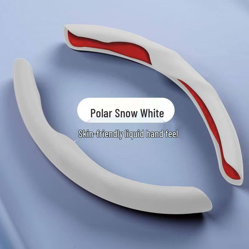 Tesla Model 3/Y Ultra-thin Non-slip Sweat-absorbing Steering Wheel Cover with Card Holder for All Seasons