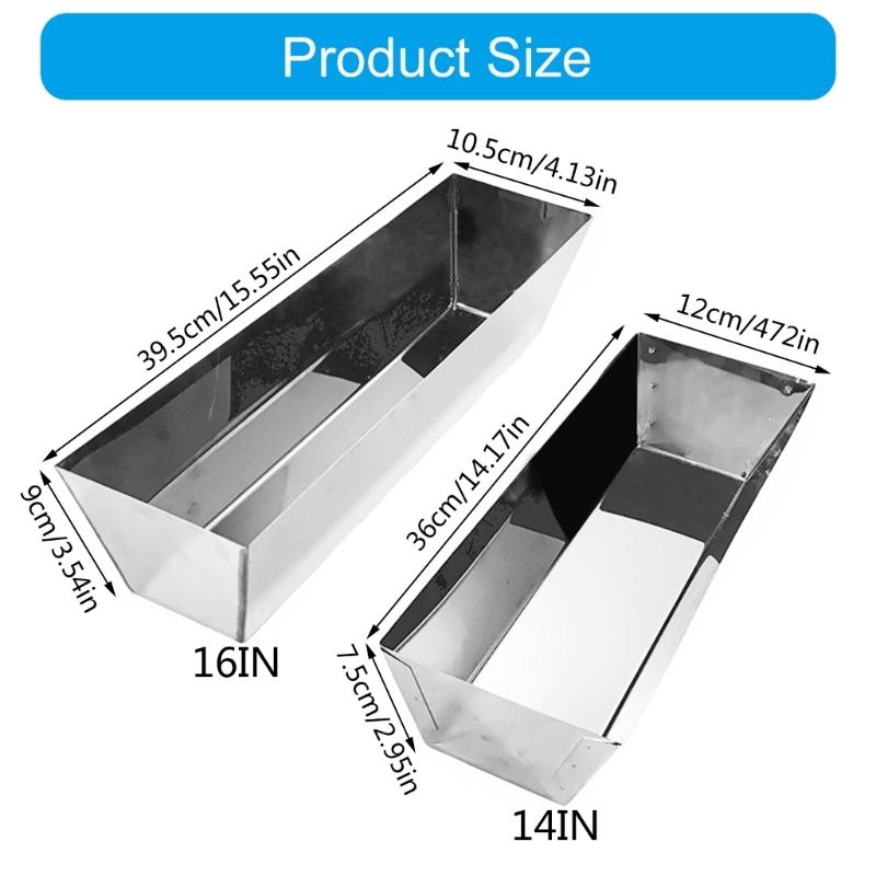 14'' 16'' Steel Mud Pans Sheared Edges For Easy Cutter Cleaning Rustproof Drywall Mud Pans Plastering Tool