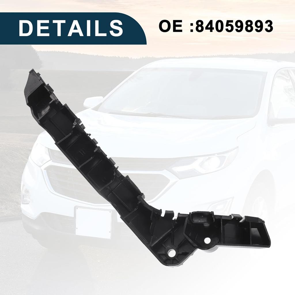 Bumper Support Bracket for Chevy Equinox Durable No.84059893 | Right Side Front Bumper Retainer Bracket Hold Mount Black 1 Pc