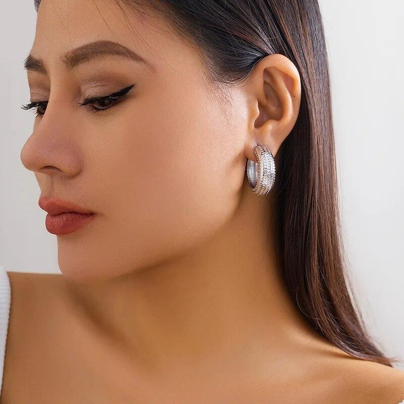 Punk Thick Ear Clip for Women Without Piercing Geometric Clip Earrings Simple Ear CuffJewelry  Personality Jewelry Metal Accessories