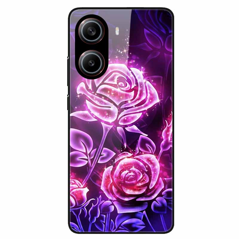 For Poco X7 Pro 5G Case Flower Hard Back Cover Tempered Glass Cases for Xiaomi Poco X 7 Pro X7Pro Hard Shells PocoX7Pro 2025 New