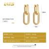 Retro Double Loop Design Drop Earring Gold Copper Color Geometric Round Earrings for Women Girls Punk Hip Hop Fashion Zircon G