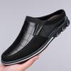 38-50 Big Size Heelless Lightweight Comfortable Leather Shoes for Men Spring Summer Casual Lazy Half Slippers Shoes Man