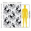 Animal Print Shower Curtain Waterproof Fabric Dog Pattern Black White Bathroom Decor Customizable Size